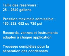 R&eacute;servoirs verticaux ou horizontaux &ndash; jusqu&rsquo;&agrave; 725 psi